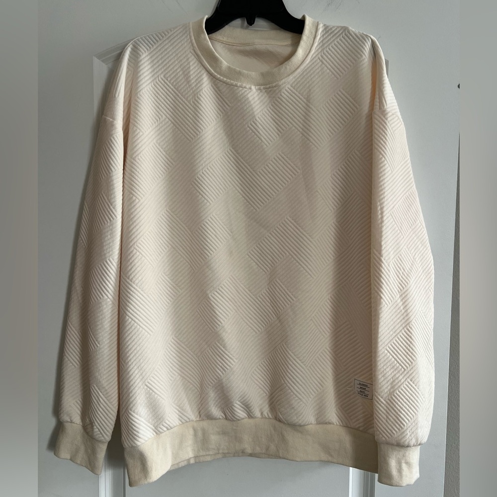 Cream Textured Sweatshirt